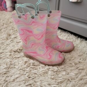 Western Chief Pink Swirl Kids Rain Boots